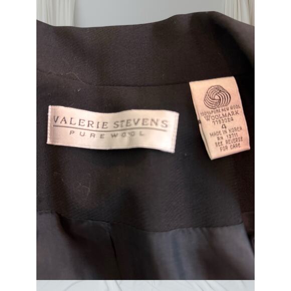 Valerie Stevens Pure Wool Black Long Blazer Coat– Women’s Size 4 - Picture 4 of 7